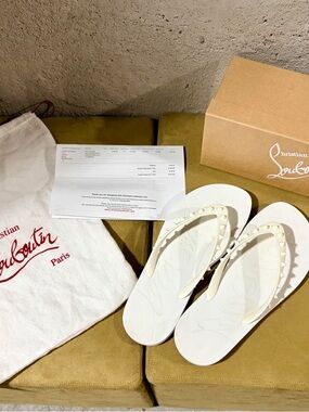 Christian Louboutin Loubi Flip Donna White Flip Flop